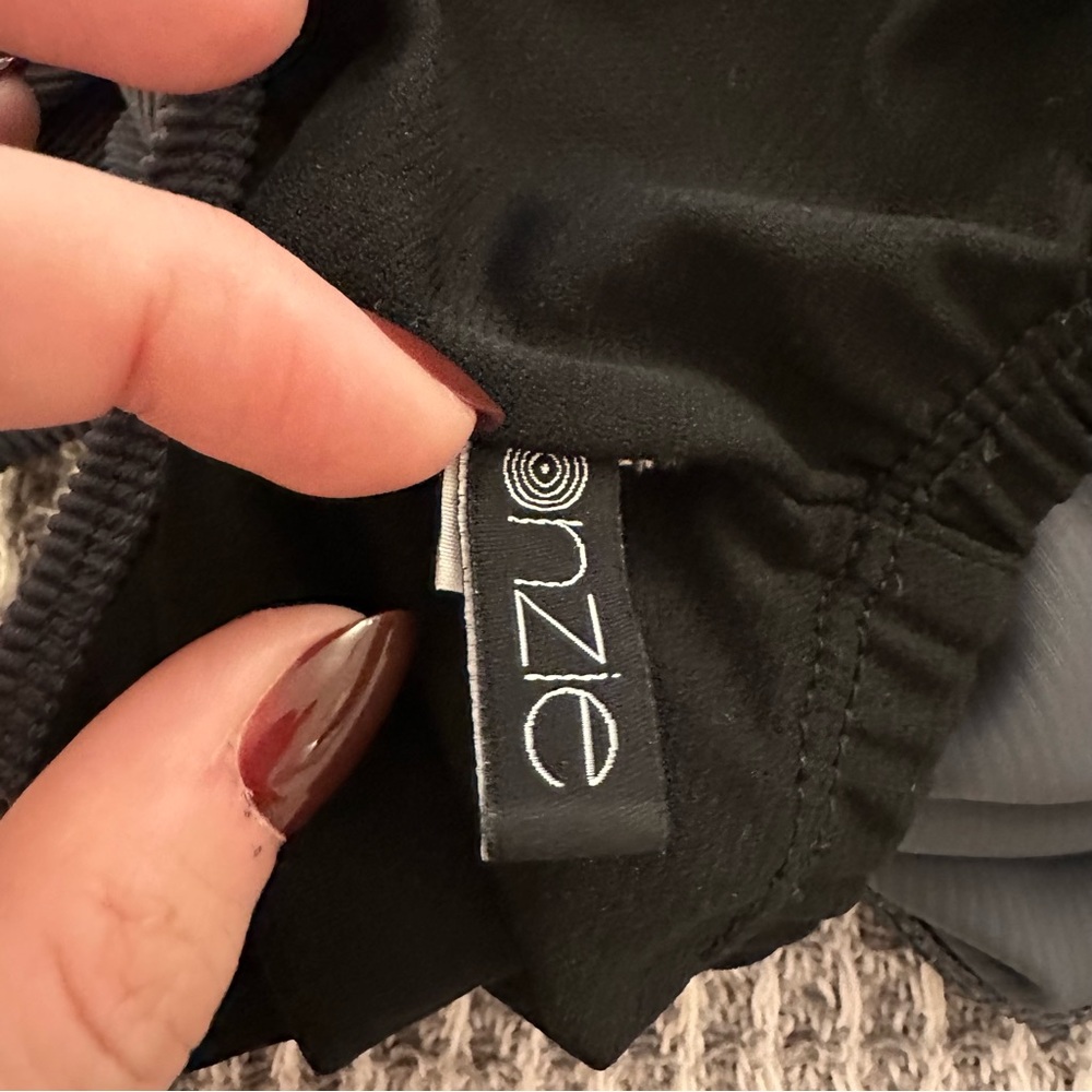 Onzie Ribbed Twist Front Crop Top Tank In Grey View 6
